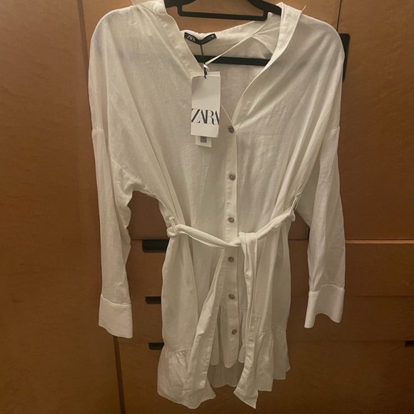 Zara Linen Blend Shirtdress new with tags! - Picture 2 of 2